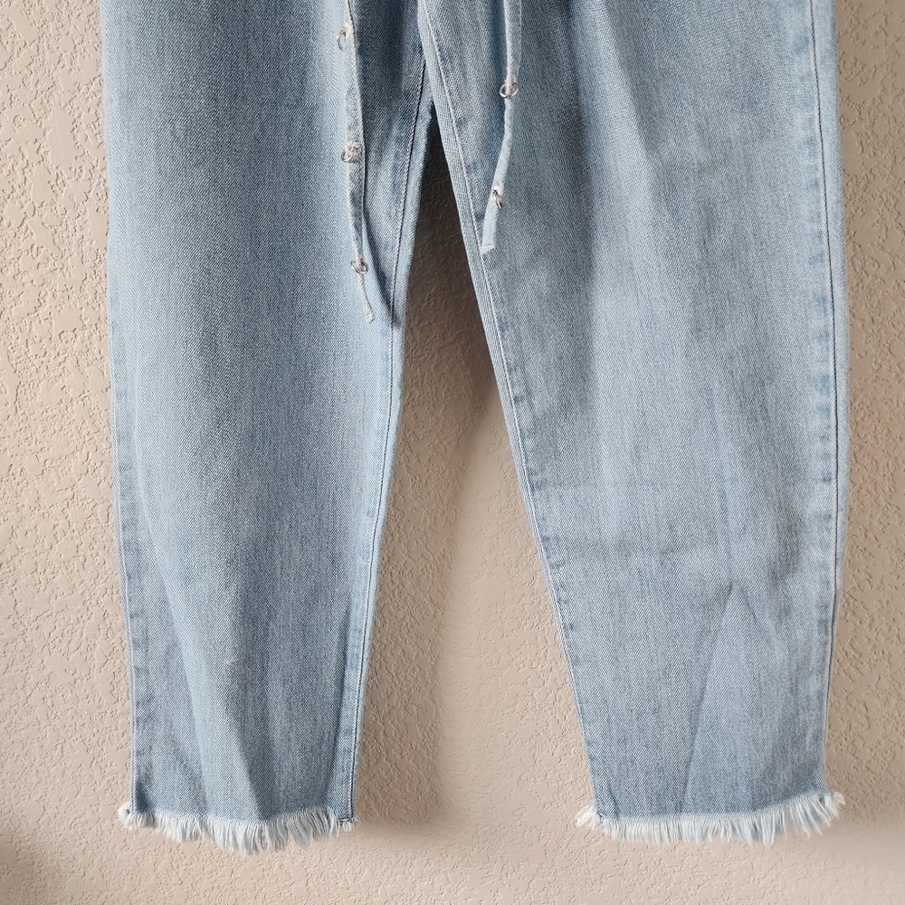 Marques Almeida Blue Denim Crossover Belted Buckle Jeans Designer Grunge Boho 6 — image 5 of 8